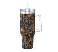 Tasse à café isotherme en acier inoxydable avec imprimé cerf et élan - Pour voyage, maison, bureau, extérieur - 1 200 ml