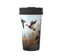 Tasse à café isotherme en acier inoxydable avec imprimé « Hunting Flying Wild » - Parfait pour les voyages, le café, le bureau et la maison