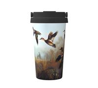 Tasse à café isotherme en acier inoxydable avec imprimé « Hunting Flying Wild » - Parfait pour les voyages, le café, le bureau et la maison
