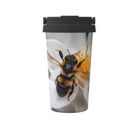 Tasse à café isotherme en acier inoxydable avec imprimé nid d'abeille - 500 ml - Parfait pour les voyages, le café, le bureau et la maison