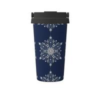Tasse à café isotherme en acier inoxydable avec perles et cristaux flocon de neige pour eau chaude et froide