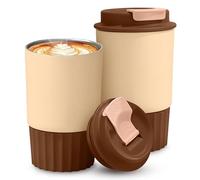 Tasse à café isotherme en acier inoxydable de 350 ml, portable et réutilisable, avec couvercle anti-déversement