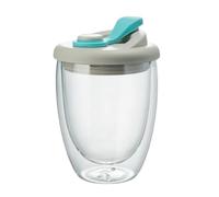 Tasse à café isotherme Generic transparente à double paroi de 350 ml avec couvercle étanche et boucle mobile