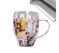 Tasse à café isotherme - Tasse résistante à la chaleur, cappuccino scellée sous vide | Tasse en verre borosilicate résistant à la chaleur avec poignée pour lait, boissons chaudes et froides, chocolat