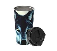 Tasse à café isotherme Wolf Under Moon - 500 ml - Garde les boissons chaudes pendant des heures - Parfait pour le café, le thé et plus encore.