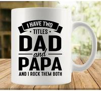 Tasse à cafe J'ai deux titres : papa et papi, et moi GMug FrèRe 2 PièCes | Robuste Coppe Humour Tazza per Tè o Caffè Famille GoûTer