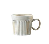 Tasse à café japonaise rétro en poterie grossière de 180 ml - Tasse à café en céramique - Blanc ombré