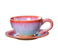 Tasse à café japonaise rustique en céramique et soucoupe, 150 ml, tasse vintage en grès pour latte, thé, élégante tasse à café faite à la main avec assiette pour couples, parents, amis, maison Ki