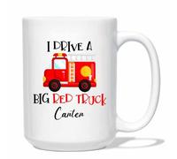 Tasse À Café Je Conduis Un Gros Camion Rouge Tasse en Céramique Fine Tasses À Thé Rigolo Tasses en Porcelaine pour Idée Cadeaus Papa Cadeaux Cadeauxs 330 ML