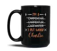 Tasse À Café Je suis Charpentier, Je Coupe du Bois Tasse en Céramique Humoristique Tasses en Porcelaine Rigolo Café Tasses pour Papa Cadeaux Cadeau Fêtes Cadeauxs 330 ML