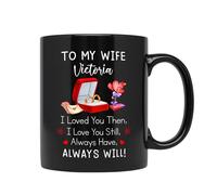 Tasse À Café Je T'Aimais Hier, Je t'aime Encore Aujourd'hui. Tasse en Céramique Humoristique Tasses en Porcelaine Drôle Tasses À Thé pour Papa Cadeaux Idée Cadeaus Bureau 330 ML