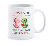 Tasse À Café Je t'aime Plus Que Je Ne Déteste Tes Pets Mugs Personnalisé Céramique Mug Anti Taches Tasse À Thé pour Cadeau d'anniversaire Cadeaux Réconfortants Maman 330Ml