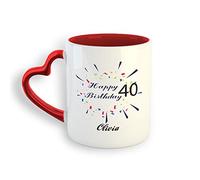 Tasse A Cafe Joyeux 40e anniversaire Mug Saint-Valentin Lot de 2-330ml | Rillant Tasses Réutilisable Mugs Entreprise Femme
