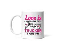 Tasse À Café l'amour, C'est Compter Les Jours Jusqu'au Retour De Mon Chauffeur Routier Céramique Mug Personnalisé Mug Qualité pour Cadeaux Réconfortants Cadeau d'anniversaire 330Ml