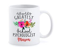 Tasse À Café Le Plus Grand Psychologue Scolaire du Monde Tasse À Thé Personnalisé Céramique Mug Odeurs Mug À Café pour Cadeau d'anniversaire Cadeaux Réconfortants Souvenir 330Ml