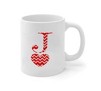 Tasse à café Lettre en forme de cœur pour la Journée des gestes sincères J | Tasse Anniversaire 2 PièCes Rillant Tazzine Caffe Léger Tazza Colazione Hommes Femme