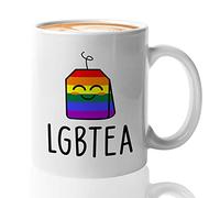 Tasse à café LGBT - LGBTEA - Lesbienne LGBTQ Transgenre Gay Pride Bi Rainbow Pride Queer 325 ml Blanc