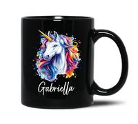 Tasse À Café Licornes Noires Colorées Mug Personnalisé Mugs Qualité Mug À Café pour Cadeaux Réconfortants Meilleures Amies Cadeau d'anniversaire 330Ml