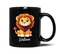 Tasse À Café Lion Noir Mug Personnalisé Céramique Mug Anti Taches Mug À Café pour Cadeaux Réconfortants Cadeau d'anniversaire Maman 330Ml