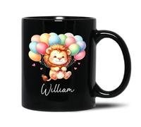 Tasse À Café Lion Noir Tasse À Thé Personnalisé Céramique Mug Anti Taches Mugs pour Cadeaux Réconfortants Cadeau d'anniversaire Souvenir 330Ml