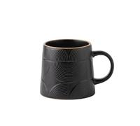 Tasse à café Lot de 1 tasse à café conique en relief, d'une capacité de 410 ml et disponible en deux couleurs for les familles. Tasses(Noir)
