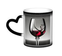 Tasse à café magique avec impression de verre à vin, couleur changeante, sensible à la chaleur