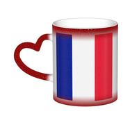 Tasse à café magique avec imprimé drapeau français changeant de couleur, sensible à la chaleur