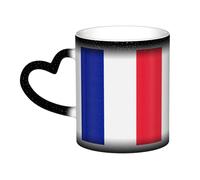 Tasse à café magique avec imprimé drapeau français changeant de couleur, sensible à la chaleur