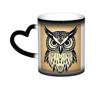 Tasse à café magique avec imprimé hibou mignon changeant de couleur, tasse à thé sensible à la chaleur