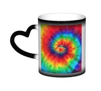 Tasse à café magique avec imprimé tie-dye hippies, changement de couleur, tasse à thé sensible à la chaleur