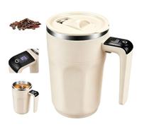 Tasse à café magnétique auto-mélangeuse avec affichage LED de la température - Tasse à café électrique rechargeable en acier inoxydable pour protéines de lait, café au bureau, à la maison et en voyage