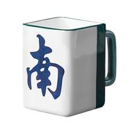Tasse à café Mahjong - Corps en céramique robuste, charme esthétique à motif vif, forme de bord à boire confortable, surface émaillée anti-rayures | moment de boisson au bureau pendant la peinture