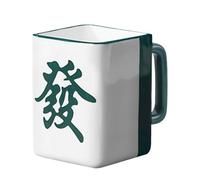 Tasse à café Mahjong - Verres fantaisie en céramique de 400 ml, grande tasse à thé avec motif de carreaux, cadeau amusante pour la maison, le bureau, les voyages | Tas se à thème de jeu chinois p
