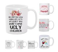 Tasse à café maman - Tasse de voyage en céramique de 350 ml | Petite tasse à thé pour la fête des mères | Cadeau pour les nouvelles mamans, pour le petit déjeuner, au bureau, à la maison