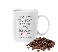 Tasse À Café Maman - Tasse Florale En Céramique 350 Ml | Cadeau Drôle Pour La Fête Des Mères, Ţasse À Thé Fantaisie De La Part De Sa Fille Et Ďe Son Fils | Cadeau D'anniversaire , Céramique Blan