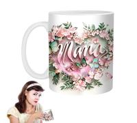 Tasse à café Maman Tasses pour Femmes - Fête des Mères Tasse en Céramique, Design Floral Élégant Tasse à Thé Souvenir pour Nouvelles Mères Femmes Filles Amis Grands