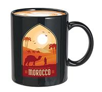 Tasse à café Maroc 325 ml noire - Le K du Maroc - Camel Sahara Desert Tourist Souvenir Voyage Afrique Arabe