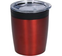 Tasse à café "Medano" 0,28 L - Tasse isotherme en acier inoxydable avec isolation à double paroi et joint en silicone - Tasse à boire To-Go avec couvercle moderne - Rouge