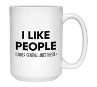 Tasse à café médicale blanche de 445,2 g - I Like People Under General Anesthesia - Hilarous Pun Med School Expert Specialist Nurse Healthcare Hospital Blagues