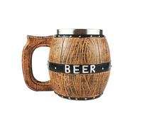 Tasse à café médiévale - Chope à bière en tonneau, bar vintage | Tasse en acier inoxydable avec tonneau en bois, verres faits à la main en forme de seau, tasse à baril en verre de bi