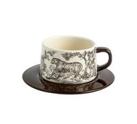 Tasse à café médiévale en céramique Jungle 270 ml Personnalité simple Soucoupe volante
