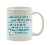 Tasse A Cafe Michée 6:8 Et que fait le Seigneur Mug à café Maison Lot de | 2-330ml Robuste Tasses A Cafe Élégant Tasses Maitresse FêTe Des PèRes
