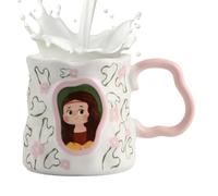 Tasse à café mignonne - Tasse à boire en céramique de 380 ml, vaisselle artistique résistante à la chaleur, style minimaliste amusant | Gobelet pratique pour thé, lait, eau, maison, bureau, école