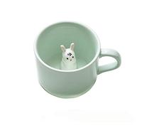 Tasse à café mignonne,Tasses en céramique de thé au lait Kawaii,Cadeau de tasse du matin animal 3D pour Mariages,Anniversaires (Lapin)