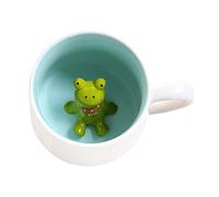 Tasse à café mignonne,Tasses en céramique de thé au lait Kawaii,Cadeau de tasse du matin animal 3D pour Mariages,Anniversaires (Grenouille)