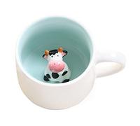 Tasse à café mignonne,Tasses en céramique de thé au lait Kawaii,Cadeau de tasse du matin animal 3D pour Mariages,Anniversaires (Vache)