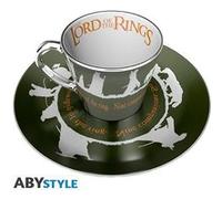 Tasse A Cafe Miroir Et Soucoupe - Le Seigneur Des Anneaux - Communauté Anneau Blanc G