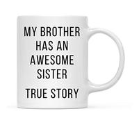 Tasse à café Mon frère a une sœur géniale, c'est vrai. Mug Fin D’AnnéE Lot | de 2-330ml Humour Tasses à cafe Élégant Tasses GoûTer Amie