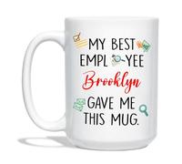 Tasse À Café Mon Meilleur Employé m'a Donné Ça Tasse en Céramique Drôle Café Tasses Exceptionnels Tasses en Porcelaine pour Idée Cadeaus Famille Cadeauxs 330 ML