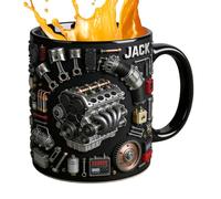 Tasse À Café Moteur - Tasse De Conception Mécanique Vintage | Verres En Céramique De Résine De Piston 3D | Poignée Antidérapante Résistante À La Chaleur | Nouveauté Automotive Man Cave Decor